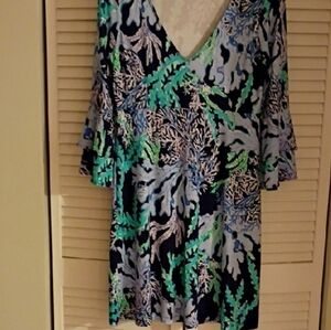 Lilly Pulitzer Vibrant Blue and Green Dress M
